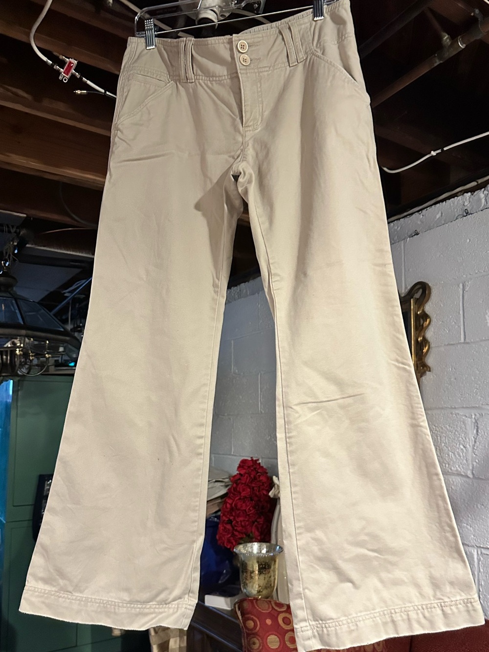 Abercrombie & Fitch Khaki Wide-Leg Chinos